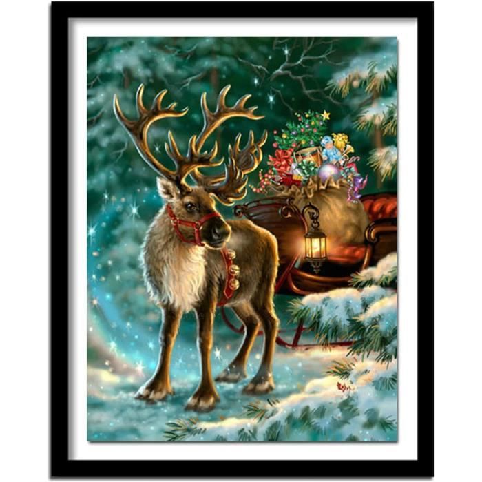 Tableau Diamant 3D Ange - Cadre Bois - 30x30 Cm - Kit Complet Neuf