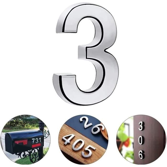 Numéros de boîte aux lettres 3D - Étanche - Argentée Numéros 3D Numéro ...
