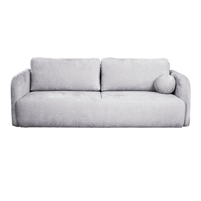 DRIXY - Canapé 3 places convertible avec coffre en tissu gris DRIXY - Canapé 3 places convertible avec coffre en tissu gris