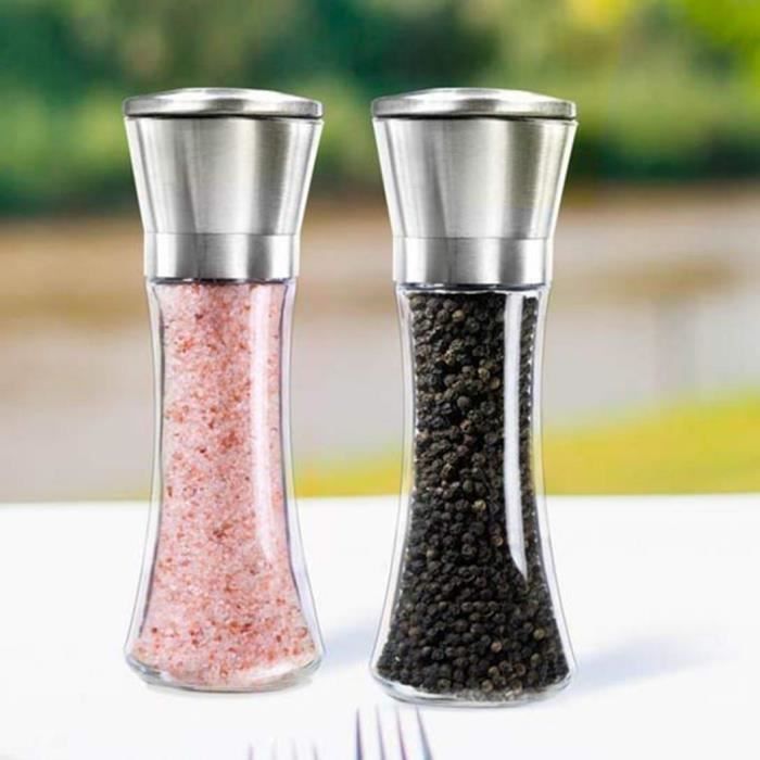 Combinaison Moulin à Poivre et Sel Shaker 1 en 2- Résistant Non Corrosif céramique...