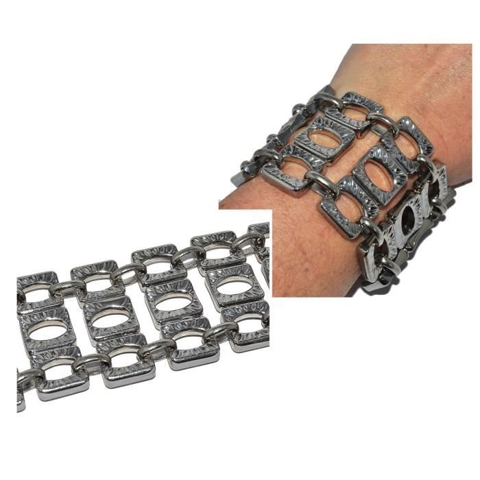 Premier Etage Gros Bracelet Manchette Vintage Plaque Argent 19cm Bijou Achat Vente Bracelet Gourmette Bracelet Manchette Premier Femme Adulte Argente Cd