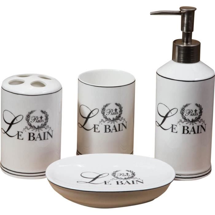 Ensemble De Salle De Bain En Porcelaine – Motif Ciel Et Or, Bleu, Occasion