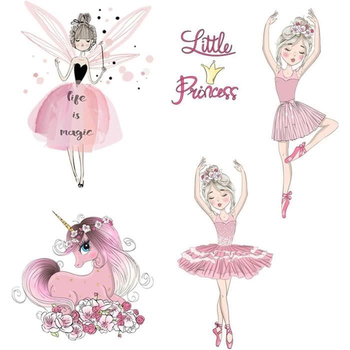 3 Toppers Gâteau Ballerine Fille - Décoration Anniversaire, Mariage, Baby Shower - PVC Blanc Et Rose 8x15cm