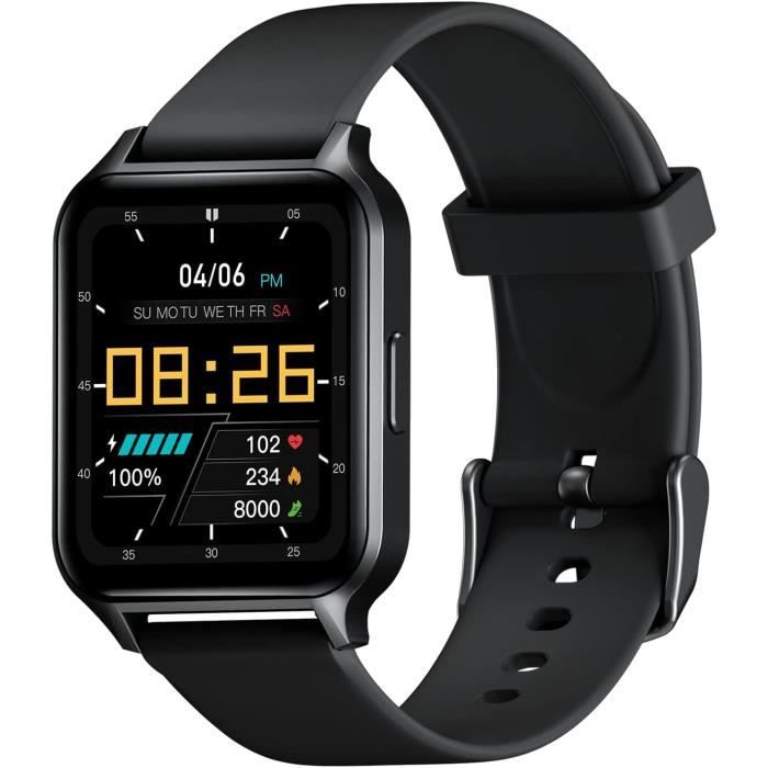 Montre Connectée Mixte écran 1,83" - Appels, Suivi Santé, 123 Sports, étanche IP67, Batterie 7 Jours