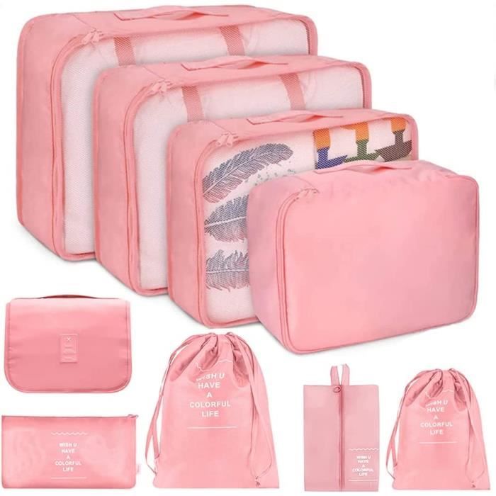 Sac De Voyage Rose Leudes - Organisateur De Voyage - Toilette - Compartiments Multiples - Neuf