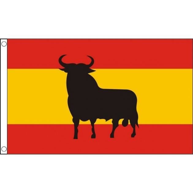 Drapeau Espagne Avec Taureau 150x90cm Espagno Cdiscount