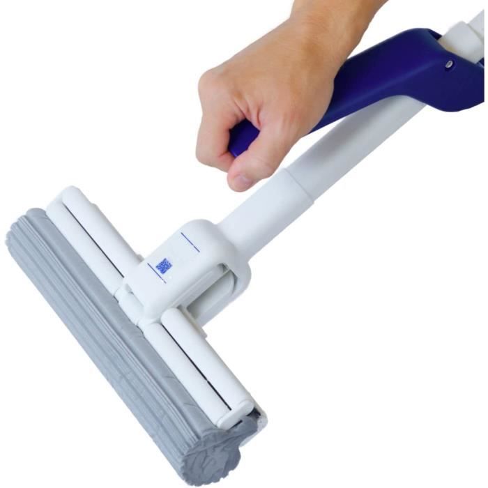 Balai éponge En PVA Avec Têtes D'éponge, Serpillère Absorbante En Bois Dur Pour Carrelage, Marbre, Avec 2 Recharges De Tête D'éponge