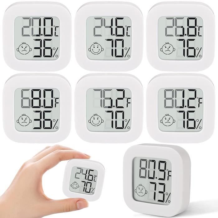 6pcs Mini Thermomètre Hygromètre-Digital Thermo HygromèTre Fonction,Moniteur Température Termometre Maison -10 ℃ ~ 70 ℃,10% ~ 99% RH