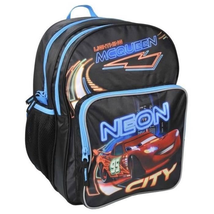 Sac à dos - Cars - Neon - 38 CM - 2 Compartiments - Noir - Enfant