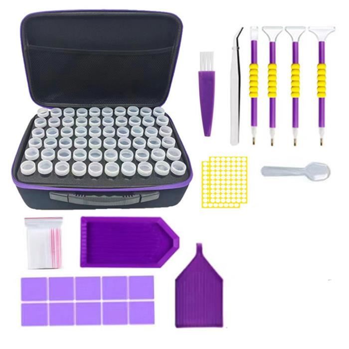 DEARBAG Boîte De Rangement 64 Cases Pour Diamond Painting - Organisation Perles DIY