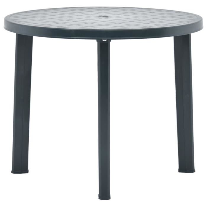 Table de jardin - Vert - 89 cm - Plastique - Résistance aux intempéries - Facile à nettoyer