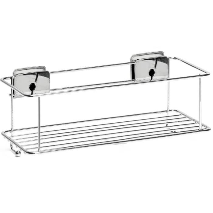 Étagère de douche rectangulaire - Acier Chromé et Abs - 26x12 1x11 3 cm
