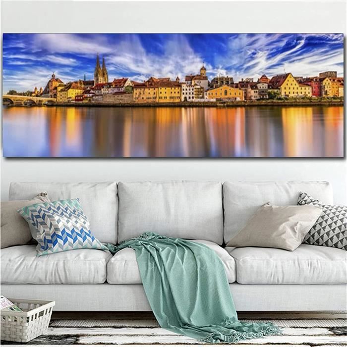 Bimkole 5D DIY Grand Diamond Painting Kits Ville Du Lac