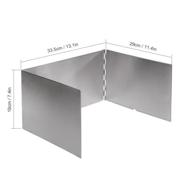 Pare-vent Pliable Pour Réchaud De Camping - En Fer Galvanisé, 40/50/60x120 Cm, Résistant à 200°C, Avec Sac De Rangement | Kdkskss
