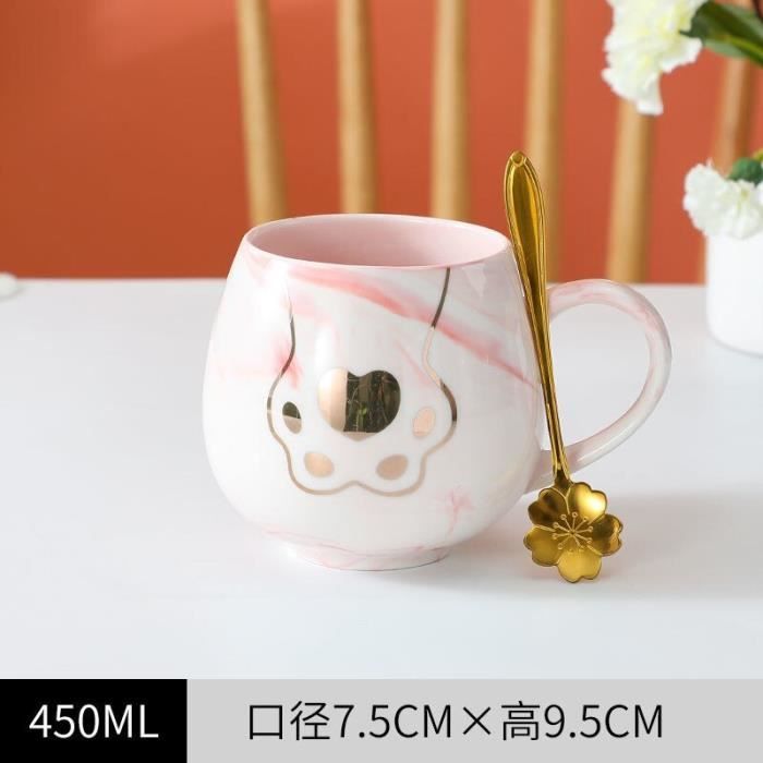 Tasses Tasse A Cafe Marbree En Ceramique Avec Couvercle En Silicone Cuillere Tasse A The Domestique Tasse A Type Pink 01 450ml Cdiscount Puericulture Eveil Bebe