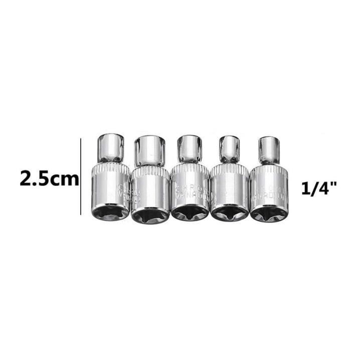 Lot De 14 Douilles Torx En Forme D'étoile De Type E I Coffret A Cliquet I Douilles Jeu De Profiles E Torx Externe E4 E24 96379585