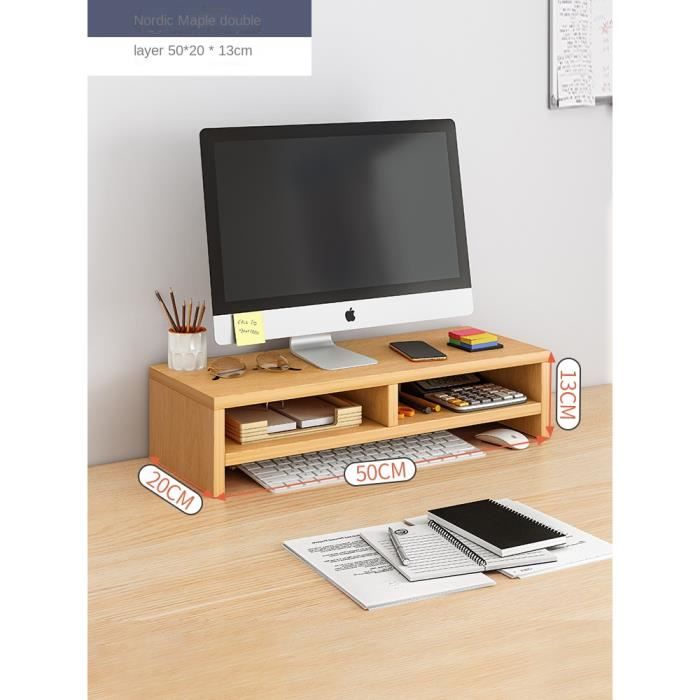 Plateau Pour Téléviseur Ou Moniteur - 33 X 14 Cm, Noir, Rangement Câbles - Pour Salon, Chambre, Bureau