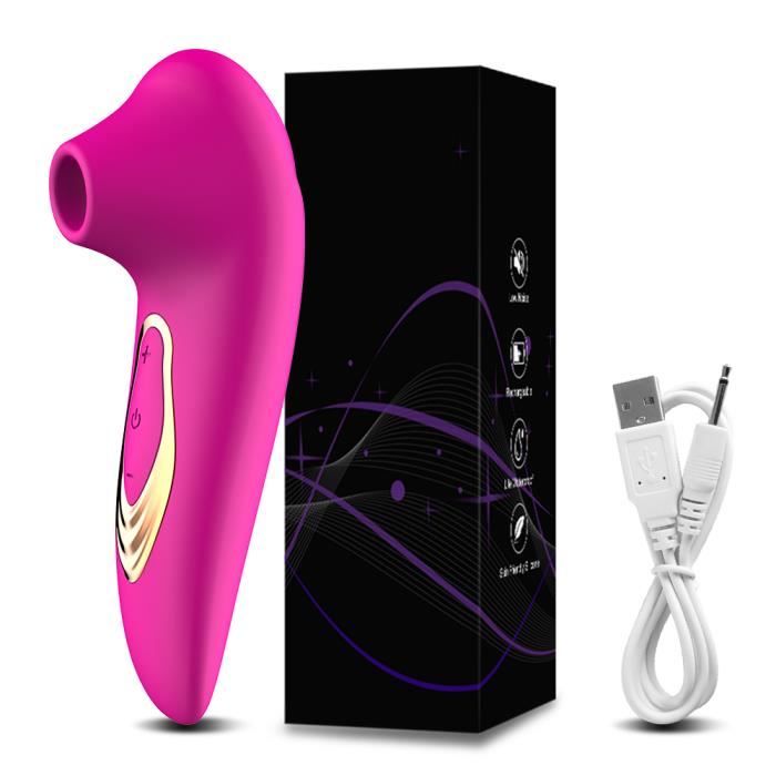 Vibromasseur à Succion/ventouse Pour Clitoris Et Mamelons - Silicone Rouge - Multivibrations - Neuf