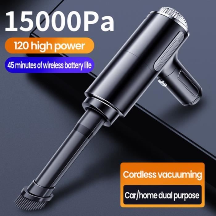 Aspirateur Voiture Sans Fil 12000PA, Mini Portable Rechargeable 3600mAh