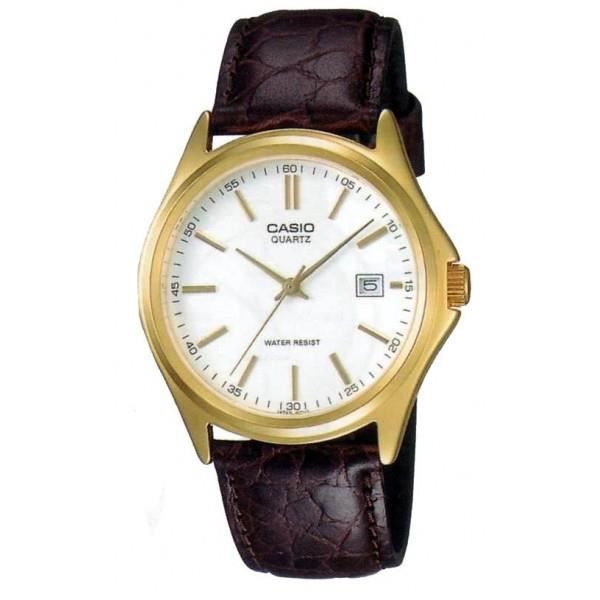 Montre Homme - Casio - MTP-1183Q-7A - Quartz Analogique - Bracelet Cuir Brun - Verre Minéral