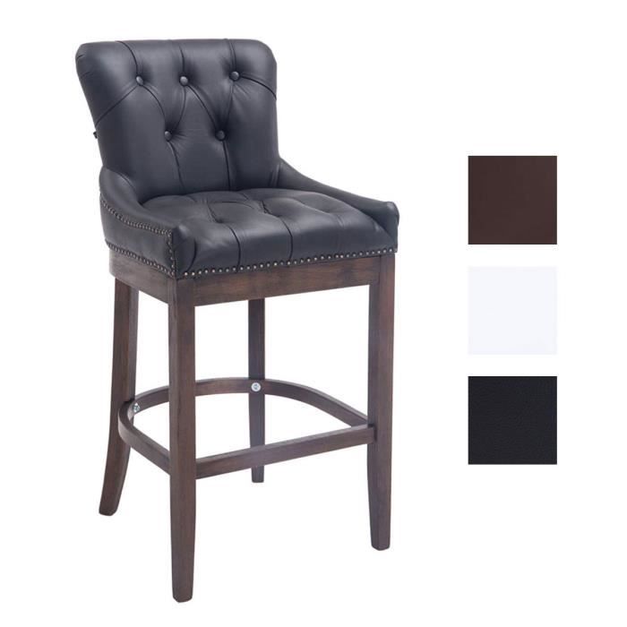 -CLP-Tabouret de bar Lakewood antique-foncé cuir véritable-Array