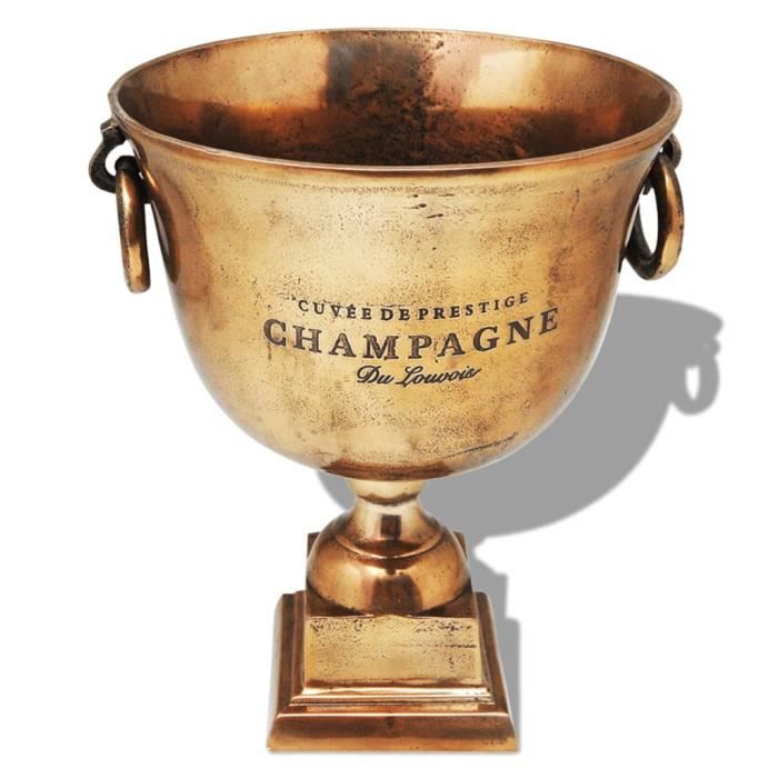 Refroidisseur à Champagne Coupe De Trophée En Cuivre - Décoration Élégante 30x37cm Marron