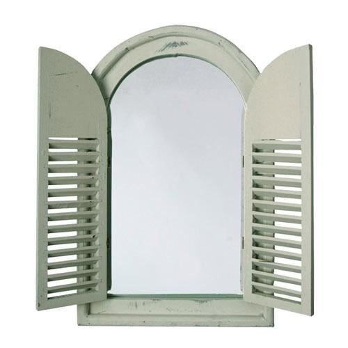 Miroir porte bois beige