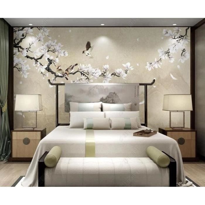 Papier Peint Fleur Minimaliste Papier Peint Intissé 3D Tapisserie