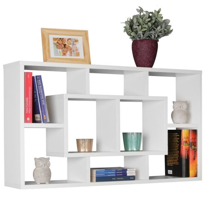 Étagère murale suspendue en bois ANDY MDF - FINEBUY - Blanc - 85x48x16cm Étagère murale suspendue en bois ANDY MDF - FINEBUY - Blanc - 85x48x16cm