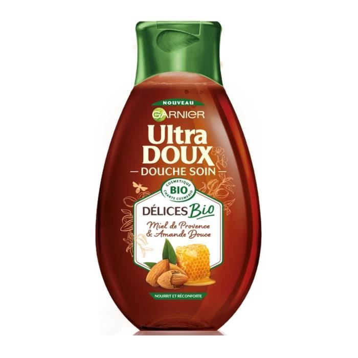 Gel douche Ultra doux Garnier Soin Delices Bio Miel & Amande Douce