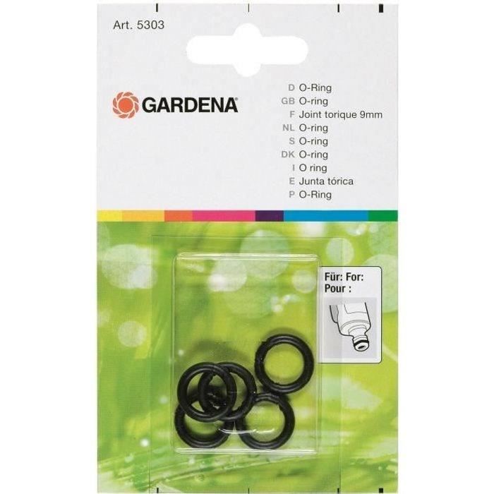 Joints toriques GARDENA 9mm - Kit de 5 unités pour tous les outils d'arrosage Original GARDENA System® (5303-20)
