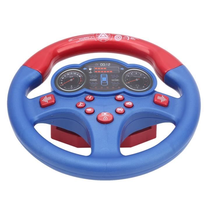 Garosa Jouet de volant Jouet électrique de volant de simulation d'enfants conduisant le jouet éducatif de volant de voiture (bleu)