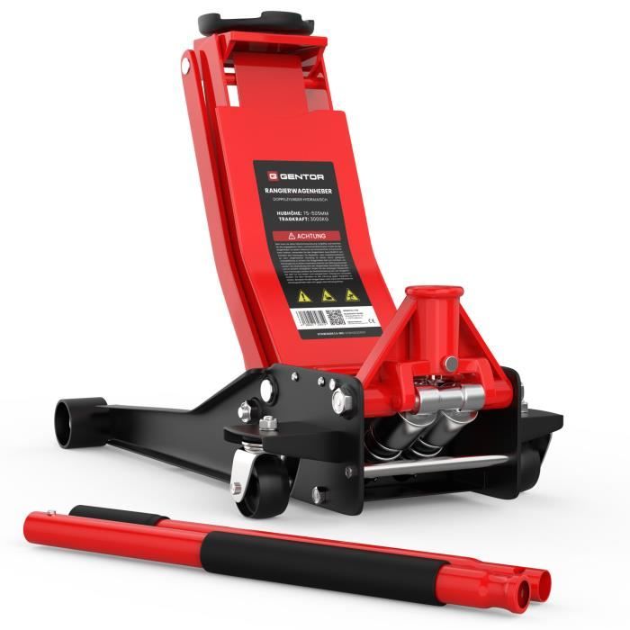 Cric de manœuvre GENTOR 3T - Ultra plat 75-505mm Cric
