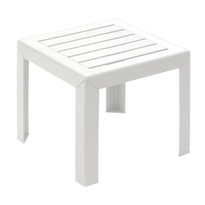 table basse - grosfillex - miami - blanc - 40x40 - résine