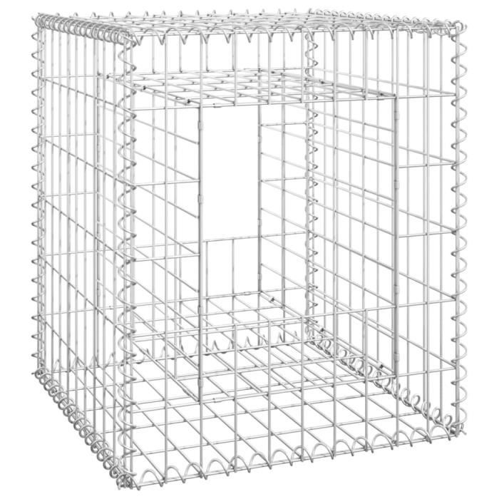 Homiuse Poteau Panier Gabion 40x40x140 Cm 2 Pièces - Jardin Extérieur Décoration Mur Gabion