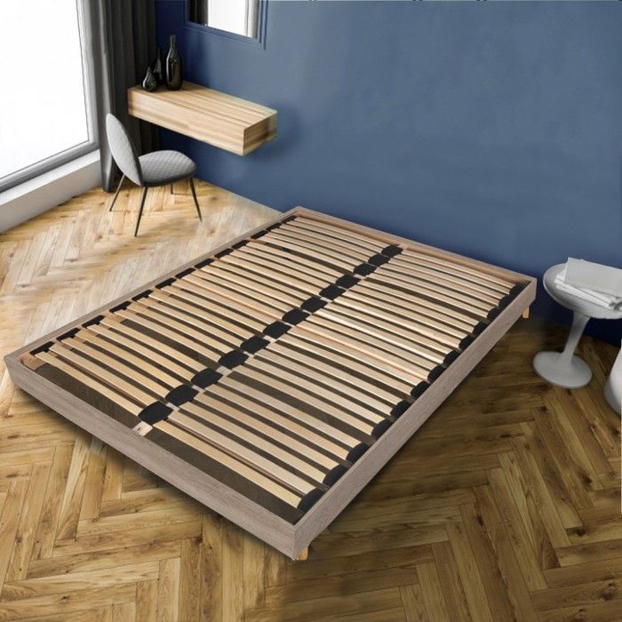 Sommier sur pied SOMKIT 160x200 / Décor Chêne grisé