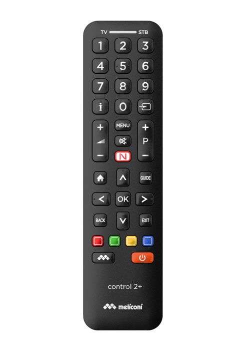 Meliconi - Télécommande universelle CONTROL 2+ pour 1 TV et 1 décodeur TNT ou SAT - 100% fonctions d'origine - Accès direct Netflix