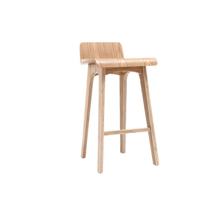 chaise de bar scandinave bois naturel 65 cm baltik - miliboo - avec accoudoirs - style moderne - couleur beige