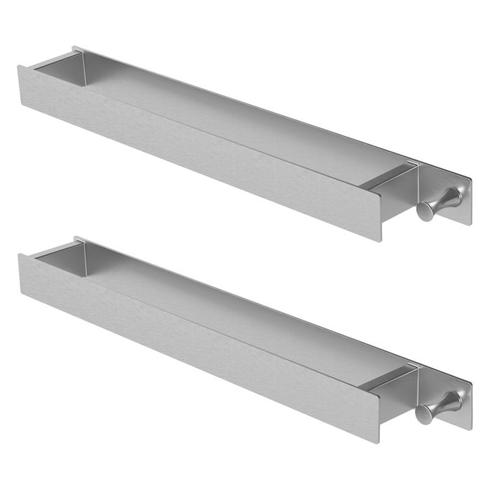 ML-Design Lot de 2x Porte-Serviettes sans Percer 42cm Autocollante Acier Argent Étagère Murale Rangement pour Salle de Bain Cuisine