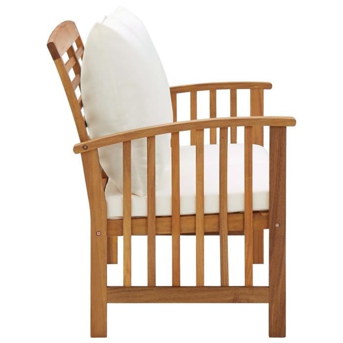 Banc de jardin - MOTHINESSTO - LY07957 - Bois dacacia massif - Coussins confortables - 3 places