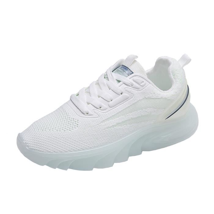 Baskets,35-46EU Baskets Unisexes De Running Fitness Légères,Basket Femme Marche Sport Travail Respirantes Slip On-Noir Blanc Noir Blanc - Chaussures