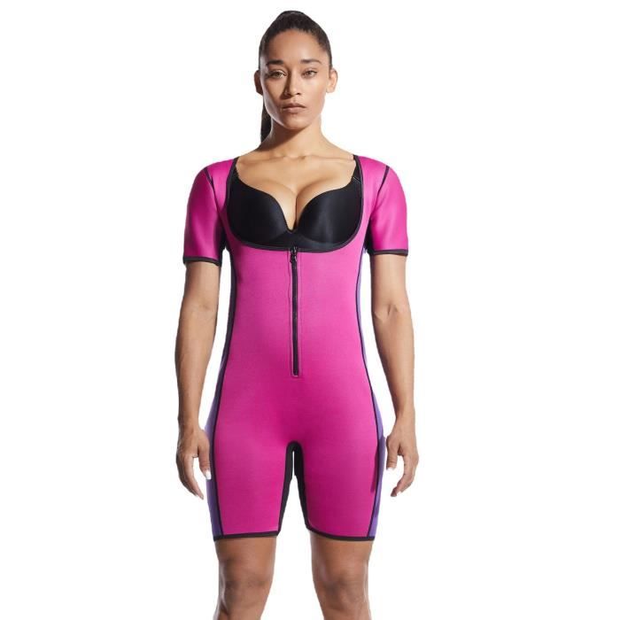 femme néoprène bustiers zip ajustable minceur efficace lingerie sculptante bodys sauna sport gaine amincissante shapewear rouge