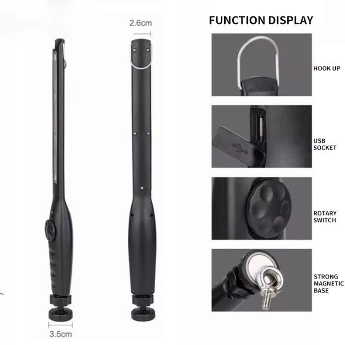 Lampe De Poche Rechargeable USB COB LED - Idéale Pour Voiture, Réparations, Lampe De Travail