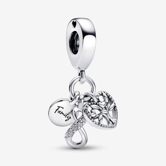 Charm Pendant - PANDORA - Triple Infini Famille - Argent - Gris - Femme