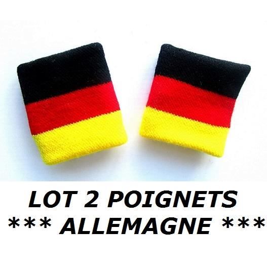 lot 2 bracelets allemagne allemand poignet éponge sport football jogging tennis no maillot drapeau écharpe fanion casquette ...