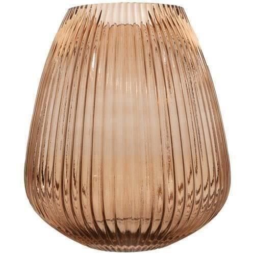 POINT VIRGULE Vase en verre - Ø24,5 x H28 cm - Moka