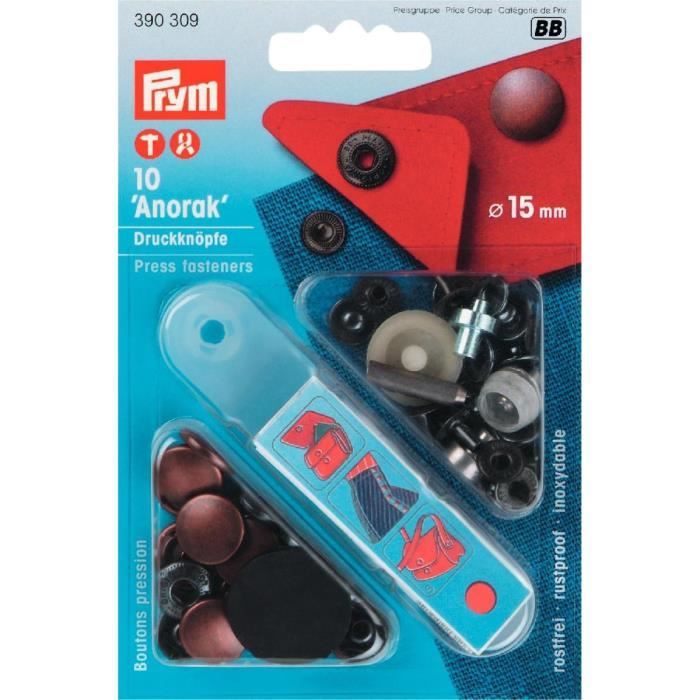 Boutons-Pression Tente PRYM - Lot De 10 Avec Vis Et Outil | Réparation Vestibule Tente