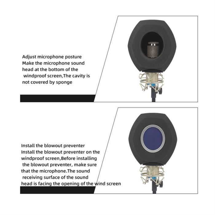 Micfuns Filtre Anti-pop Pour Microphone Video Filtre Anti-pop - PF06 - Microphone - Plastique ABS - Structure Légère Filtre Anti Pop Blue Yeti Micfuns Filtre Anti-pop Pour Microphone Video Filtre Anti-pop - PF06 - Microphone - Plastique ABS - Structure Légère Filtre Anti Pop Blue Yeti