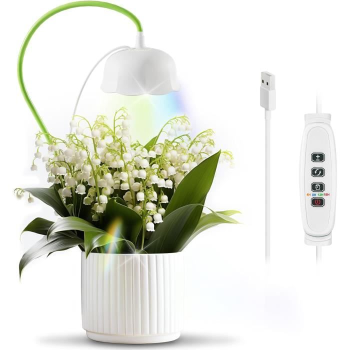 Lampe Horticole LED 3 Têtes - 40W - Spectre Complet, Minuterie, 10 Niveaux - Pour Plantes D'Intérieur