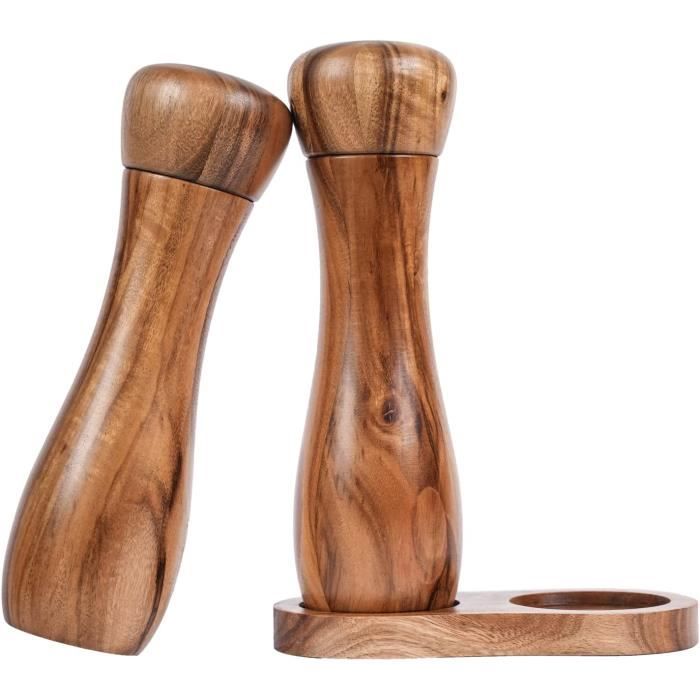 Set De 2 Moulins à Sel Et Poivre Navaris – Bois – Design Scandinave – Manuel
